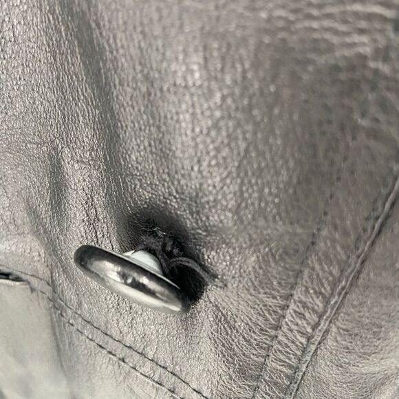 N.Y.D.A. New York Direct Action Vintage Y2K 100% Leather Coat Black Small - Picture 9 of 12